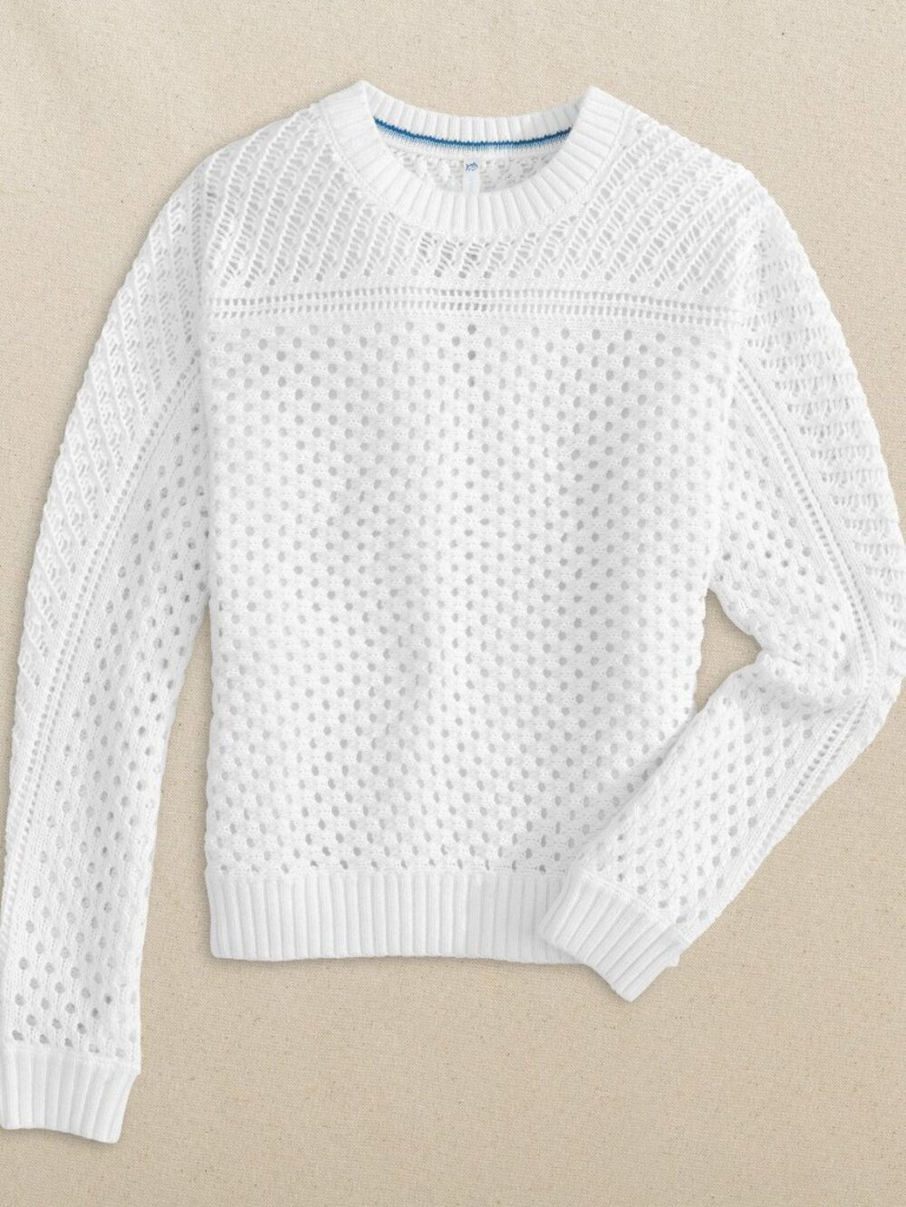 Southern Tide Ophelia Open Stitch Sweater in Classic White